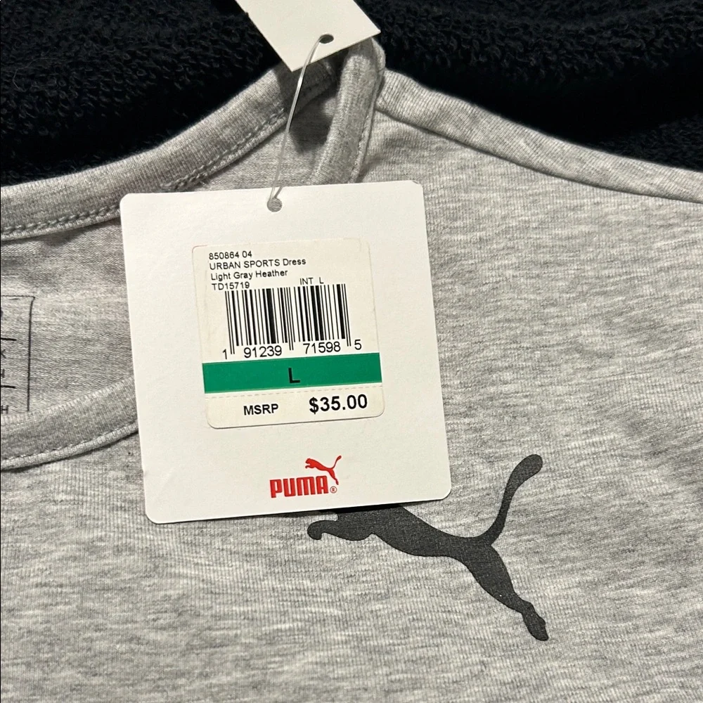 Puma Light Gray Heather Logo Dress - Picture 1 of 5